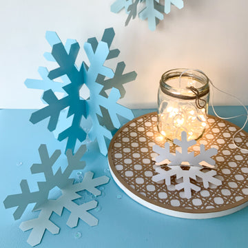 Pinfliers Paper Snowflakes Decoration for Christmas, Merry Christmas Decoration Items for Home Decor/Party Table Decorations|Centerpiece|Centre piece, A Set of 4 Paper Snowflakes Decoration,Multicolor